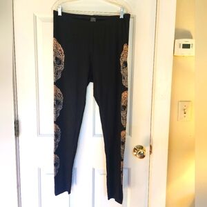 Vocal embellished skull leggings black size 1x goth witchy